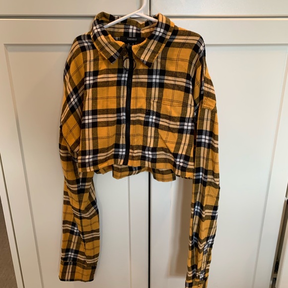Plaid flannel cropped shirt - Picture 3 of 4